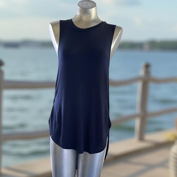 Tresics Tops - Tresics Sleeveless Navy Blue Tank Top